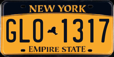 NY license plate GLO1317