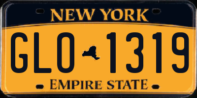 NY license plate GLO1319