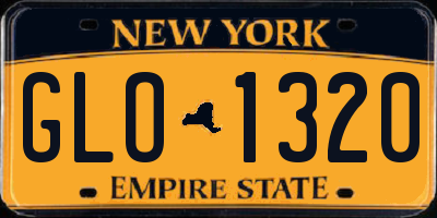 NY license plate GLO1320