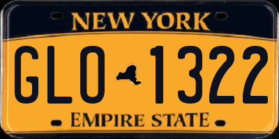 NY license plate GLO1322