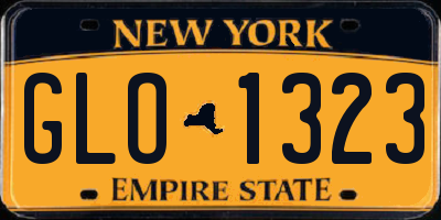 NY license plate GLO1323