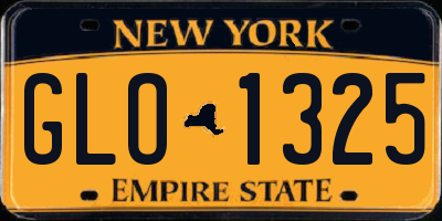 NY license plate GLO1325