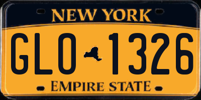 NY license plate GLO1326