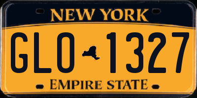 NY license plate GLO1327