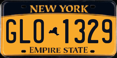 NY license plate GLO1329