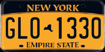 NY license plate GLO1330