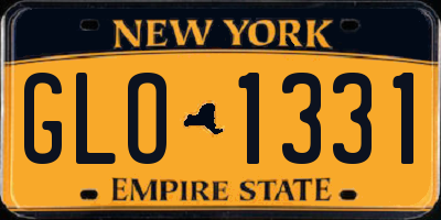 NY license plate GLO1331