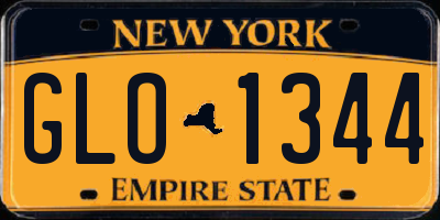 NY license plate GLO1344