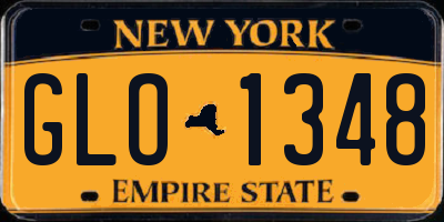 NY license plate GLO1348