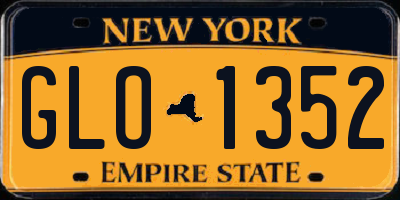 NY license plate GLO1352