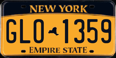 NY license plate GLO1359