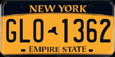 NY license plate GLO1362