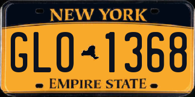 NY license plate GLO1368