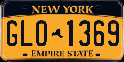 NY license plate GLO1369