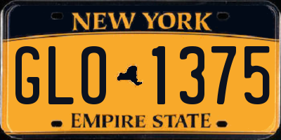NY license plate GLO1375