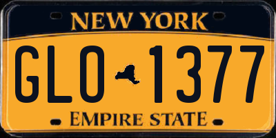 NY license plate GLO1377