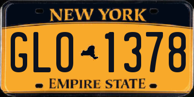 NY license plate GLO1378