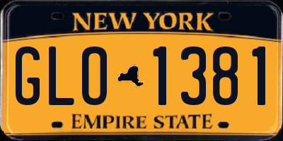 NY license plate GLO1381
