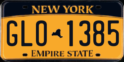 NY license plate GLO1385