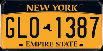 NY license plate GLO1387