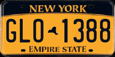 NY license plate GLO1388