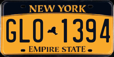 NY license plate GLO1394