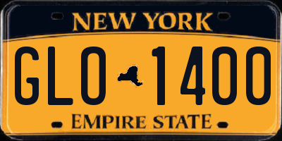 NY license plate GLO1400
