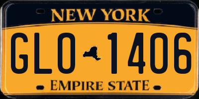 NY license plate GLO1406