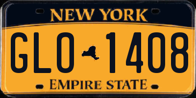 NY license plate GLO1408