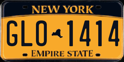 NY license plate GLO1414