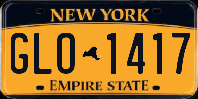 NY license plate GLO1417