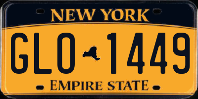 NY license plate GLO1449