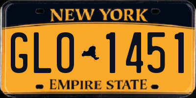 NY license plate GLO1451
