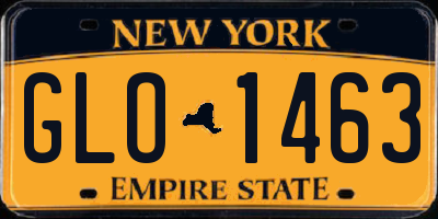 NY license plate GLO1463