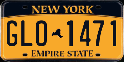 NY license plate GLO1471