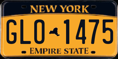 NY license plate GLO1475