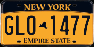 NY license plate GLO1477