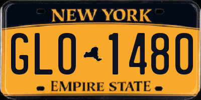 NY license plate GLO1480