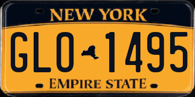NY license plate GLO1495