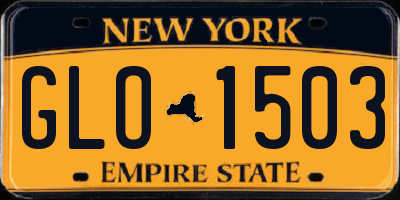 NY license plate GLO1503