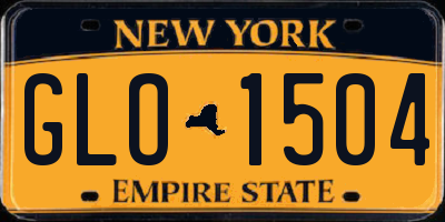 NY license plate GLO1504