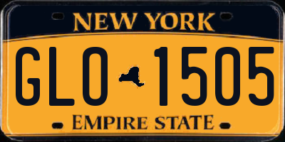 NY license plate GLO1505