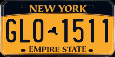 NY license plate GLO1511