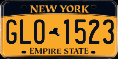 NY license plate GLO1523