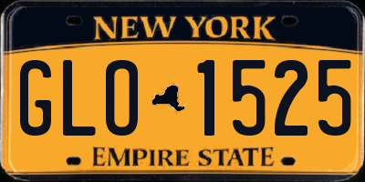 NY license plate GLO1525