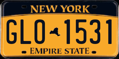 NY license plate GLO1531