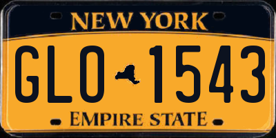 NY license plate GLO1543