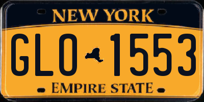 NY license plate GLO1553