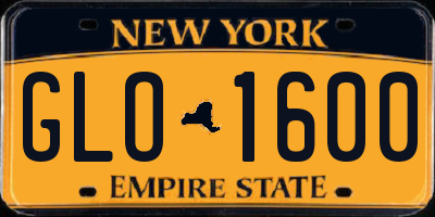 NY license plate GLO1600