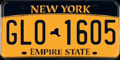 NY license plate GLO1605